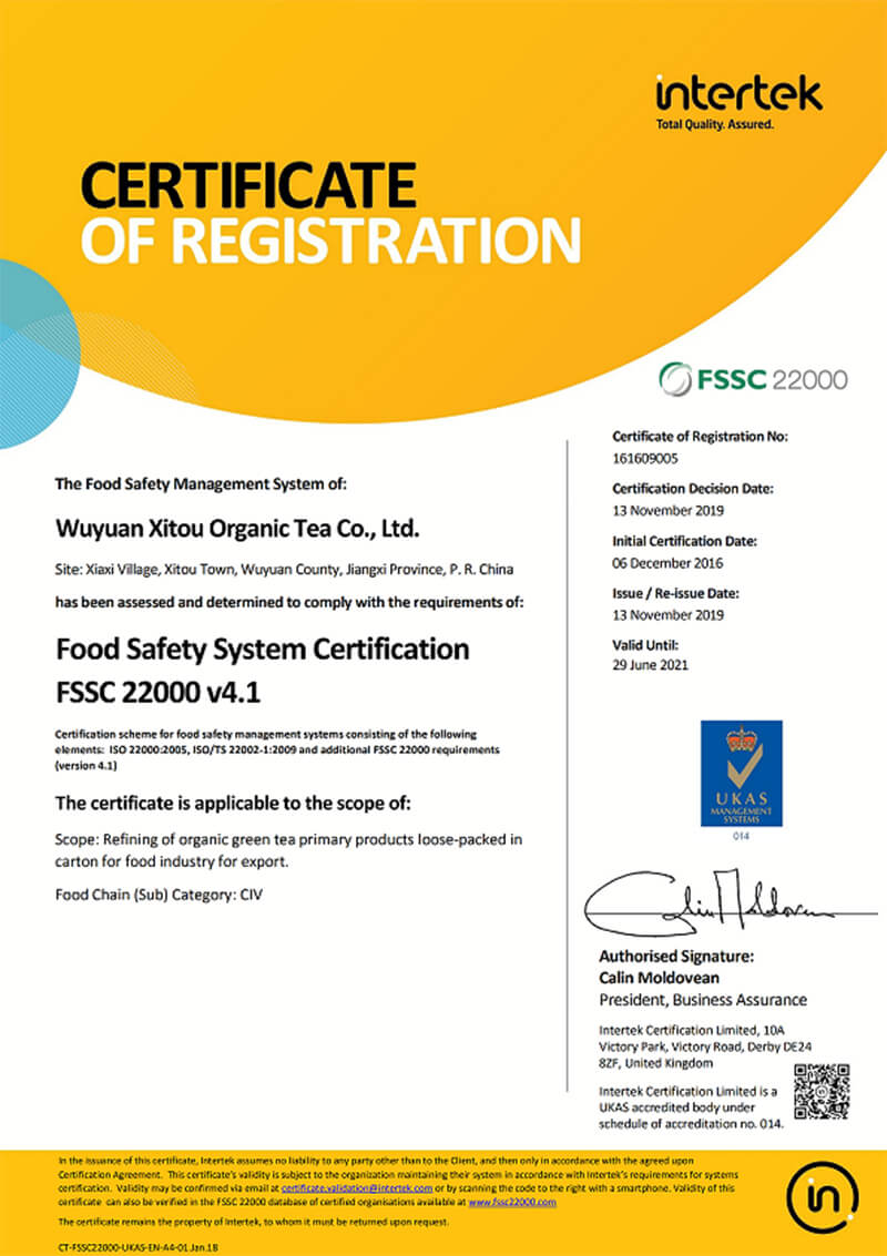 FSSC22000 CERTIFICATE (2019-2022)