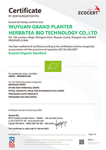 GRAND PLANTER CROP EOS ORGANIC CERTIFICATION